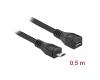 Delock Extension Cable Micro USB-B 2.0 M/F 0.5m (83567)