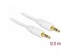 Delock Stereo Cable 3.5mm 3pin M/M 0.5m White (83743)