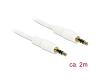 Delock Stereo Cable 3.5mm 3pin M/M 2m White (83747)