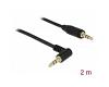 Delock Stereo Cable 3.5mm 3pin Angled 2m Black (83756)