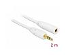 Delock Stereo Extension Cable 3.5mm 3pin M/F 2m White (83767)