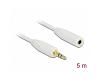 Delock Stereo Extension Cable 3.5mm 3pin M/F 5m White (83771)