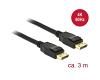Delock Cable DisplayPort 1.2 4K M/M 19pin 3m (83807)