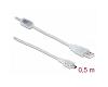 Delock USB-A 2.0 > Mini USB-B 5pin 0.5m Transparent (83904)
