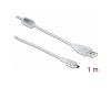 Delock USB-A 2.0 > Mini USB-B 5pin 1m Transparent (83905)