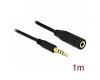Delock Stereo Extension Cable 3.5mm 4pin 1m Black (84666)