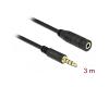 Delock Stereo Extension Cable 3.5mm 4pin 3m Black (84668)