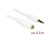 Delock Stereo Extension Cable 3.5mm iPhone 4pin M/F 0.5m (84717)