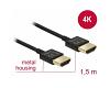 Delock Slim Cable HDMI w/Ethernet 3D 4K 1.5m (84772)