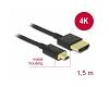 Delock Slim Cable HDMI > Micro HDMI M/M 3D 4K 1.5m (84782)