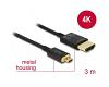 Delock Slim Cable HDMI > Micro HDMI M/M 3D 4K 3m Active (84784)