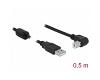 Delock USB 2.0 Data Cable M/M 0.5m Angled Black (84809)