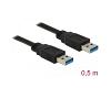 Delock USB-A 3.0 Data Cable M/M 0.5m Black (85059)
