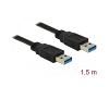 Delock USB-A 3.0 Data Cable M/M 1.5m Black (85061)