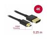 Delock Slim Cable HDMI > Micro HDMI M/M 3D 4K 0.25m (85119)