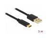 Delock USB-C 2.0 Male > USB 2.0 Type A Male 3m (85209)