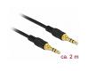 Delock Stereo Cable 3.5mm 3pin M/M 2m Black (85549)