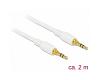 Delock Stereo Cable 3.5mm 3pin M/M 2m White (85550)