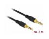 Delock Stereo Cable 3.5mm 3pin M/M 3m Black (85551)