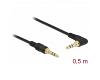Delock Stereo Cable 3.5mm 3pin Angled 0.5m Black (85564)