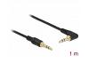 Delock Stereo Cable 3.5mm 3pin Angled 1m Black (85566)