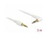 Delock Stereo Cable 3.5mm 3pin Angled 3m White (85571)