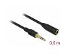 Delock Stereo Extension Cable 3.5mm 3pin 0.5m Black (85574)