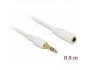 Delock Stereo Extension Cable 3.5mm 3pin 0.5m White (85575)
