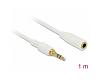 Delock Stereo Extension Cable 3.5mm 3pin 1m White (85577)
