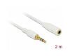 Delock Stereo Extension Cable 3.5mm 3pin 2m White (85579)