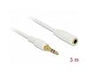 Delock Stereo Extension Cable 3.5mm 3pin 3m White (85589)