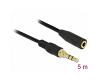 Delock Stereo Extension Cable 3.5mm 3pin 5m Black (85590)