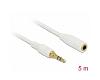 Delock Stereo Extension Cable 3.5mm 3pin 5m White (85591)