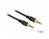 Delock Stereo Cable 3.5mm 4pin 1m Black (85595)