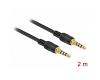 Delock Stereo Cable 3.5mm 4pin 2m Black (85598)