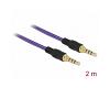 Delock Stereo Cable 3.5mm 4pin 2m Purple (85599)