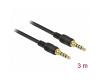 Delock Stereo Cable 3.5mm 4pin 3m Black (85601)