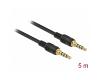 Delock Stereo Cable 3.5mm 4pin 5m Black (85604)