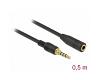 Delock Stereo Extension Cable 3.5mm 4pin 0.5m Black (85627)