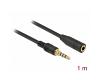 Delock Stereo Extension Cable 3.5mm 4pin 1m Black (85629)
