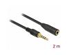 Delock Stereo Extension Cable 3.5mm 4pin 2m Black (85631)