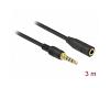 Delock Stereo Extension Cable 3.5mm 4pin 3m Black (85633)