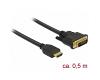 Delock HDMI > DVI-D 24+1 Bi-Directional Cable 0.5m (85651)