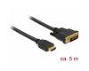 Delock HDMI > DVI-D 24+1 Bi-Directional Cable 5m (85656)