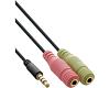 InLine Headset Adapter 3.5mm 4pin > 2 x 3pin M/F 1m (99302J)