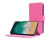 Snugg iPhone X Leather Flip Case Hot Pink (CSAP1117)